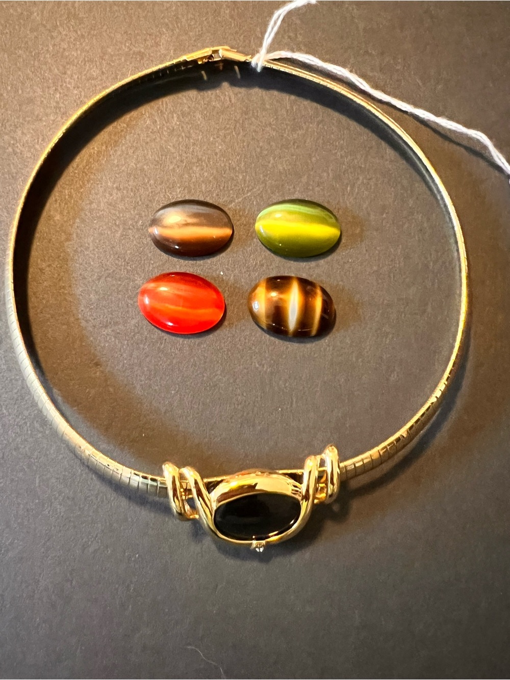 Joan Rivers Classic Gold Omega Necklace With 5 Interchangeable Stones